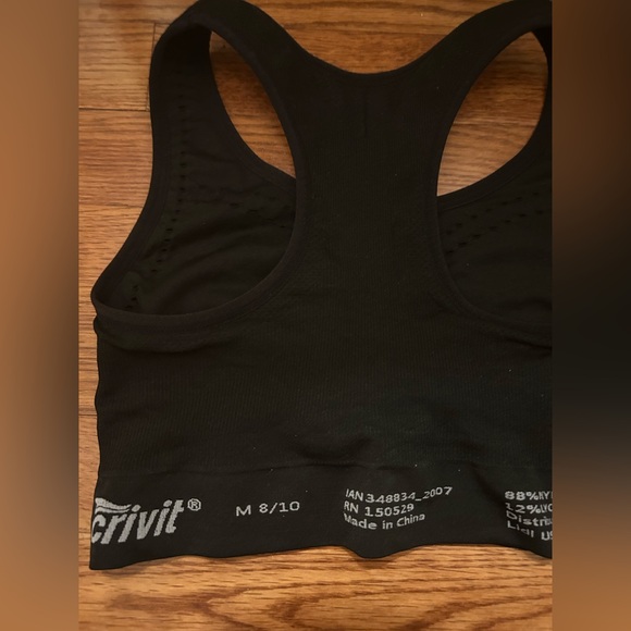 Crivit Women’s Sz 8/10 Classic Black Sports Bra - Perfect for Working Out - Picture 10 of 13